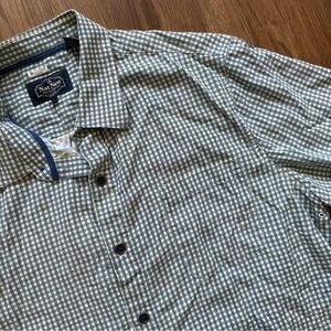 Nat Nast Shirt Mens Large Vintage 100% Silk Blue Checker‎ Retro Luxury Original